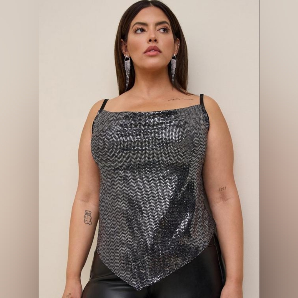 Torrid | Sequin Cowl Cami | 1X
